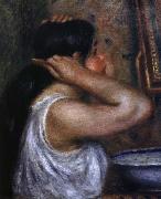 Pierre Auguste Renoir kvinna som kammar sig oil painting reproduction